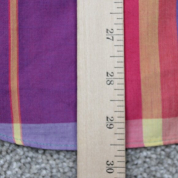 GANT Foxhunt Plaid Shirt Mens Large Pink/Blue/Yellow Cotton/Poly Short Sleeve - Picture 12 of 13